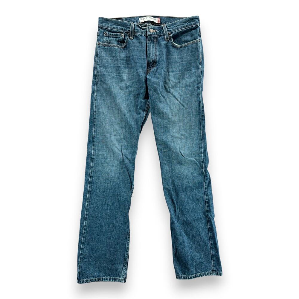 Levis Jeans Mens 32x34 Blue 514 Slim Straight Leg Dark Wash Cotton Denim